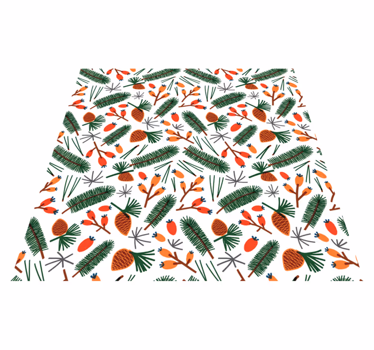 Blomster og planter vinyltæppe efterårsblads mønstre - TenStickers