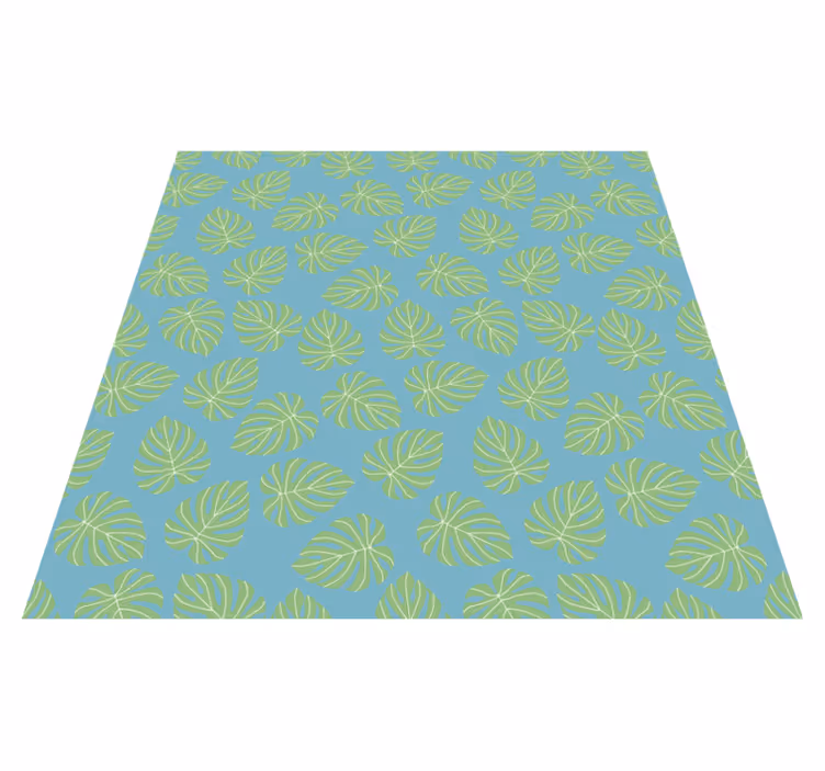 Blomster og planter vinyltæppe med sommergrønne blade - TenStickers
