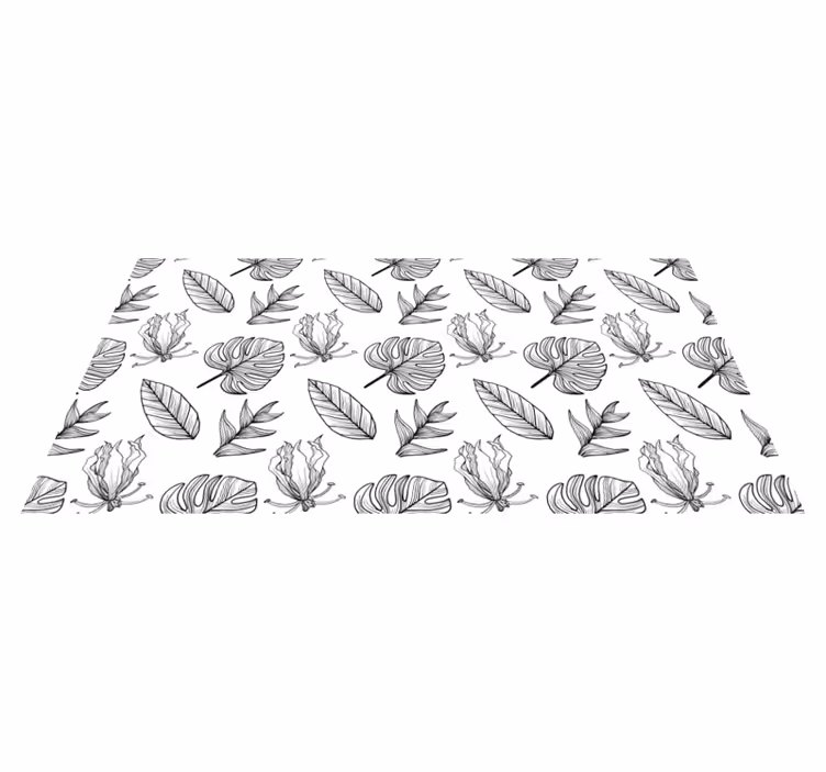 Blomster og planter vinyltæppe ensfarvede tropiske blade - TenStickers
