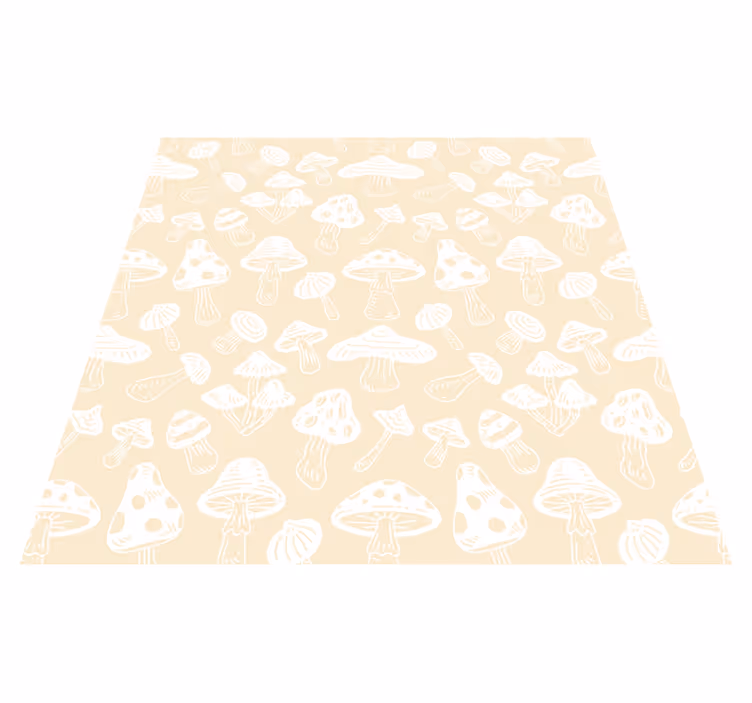 Blomster og planter vinyltæppe i beige svampedesigns - TenStickers