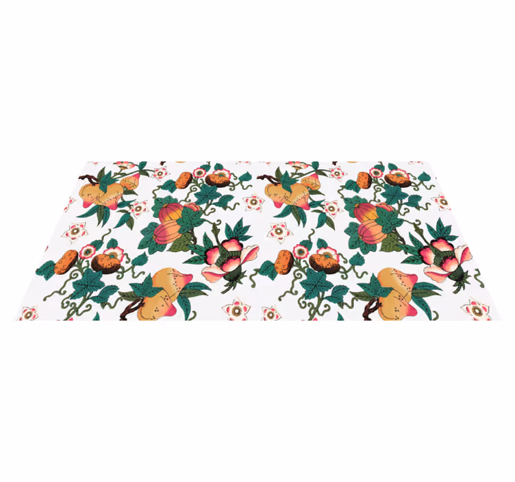 Blomster og planter vinyltæppe i multicolor sommerprint - TenStickers