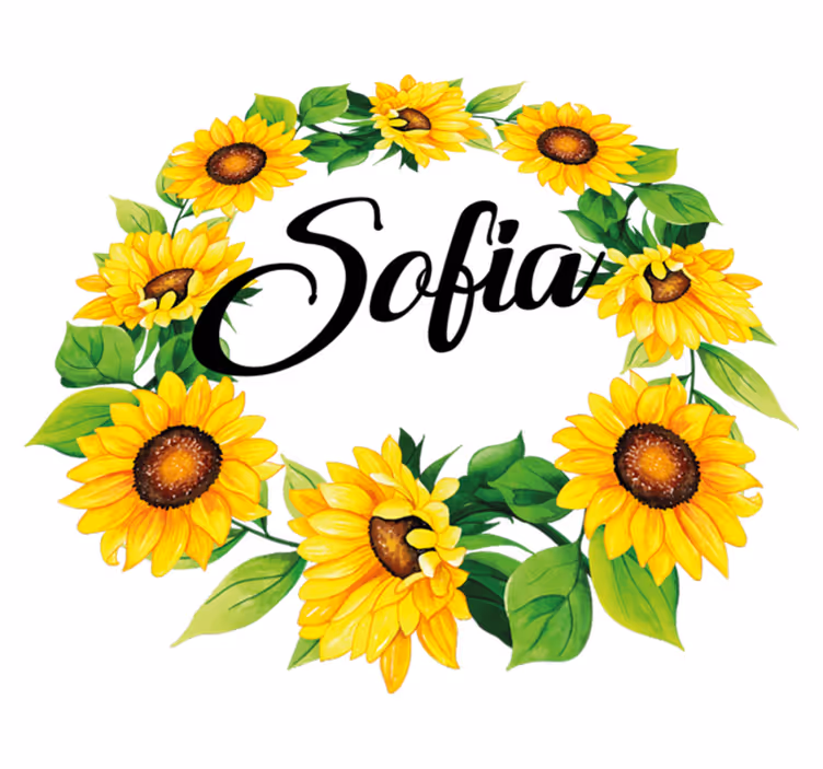 Blomster og planter vinyltæppe med sommerkrans - TenStickers