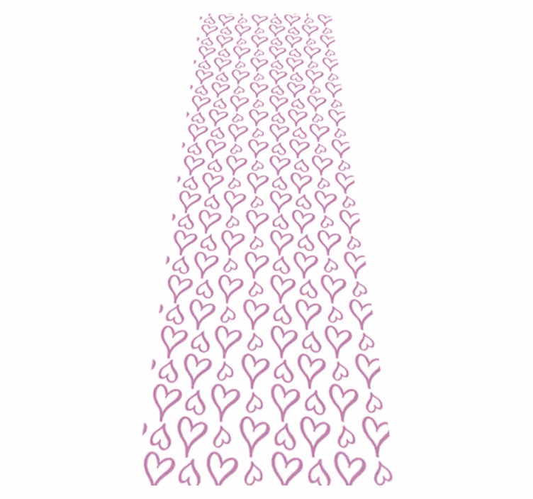 Vinyltæppe til soveværelse med pink hjerteikoner - TenStickers