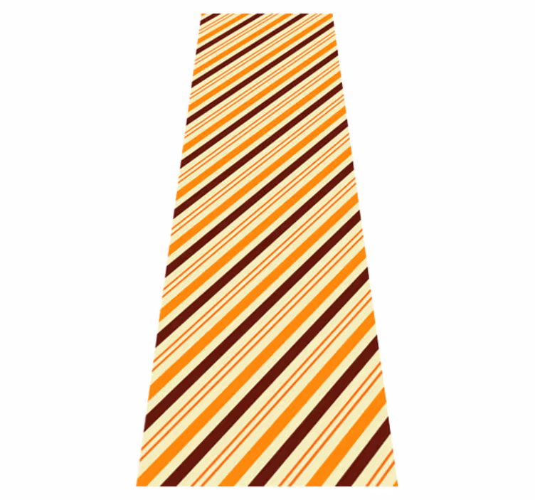 Vinyltæppe til soveværelse retro orange og brun mønster - TenStickers