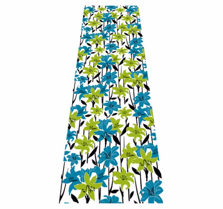 Vinyltæppe til soveværelse med blomster skabelon design - TenStickers