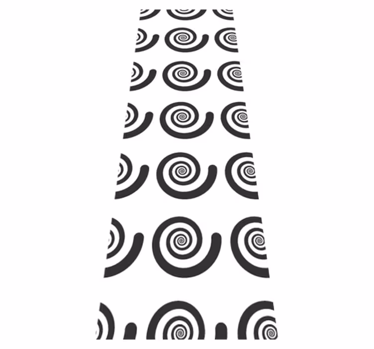 Vinyltæppe til soveværelse i sort og hvid hypnotisk spiral - TenStickers