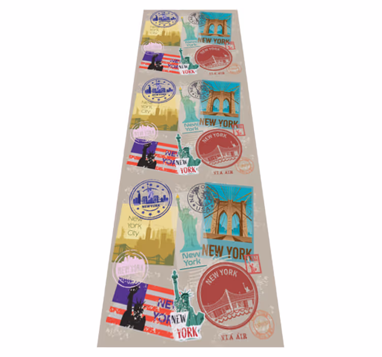 Vinyltæppe til soveværelse old nyc collage - TenStickers