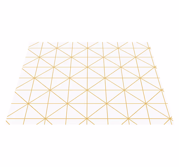 Vinyltæppe til soveværelse i guld geometrisk design - TenStickers