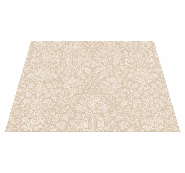 Vinyltæppe til soveværelse i klassisk beige blomsterdesign - TenStickers