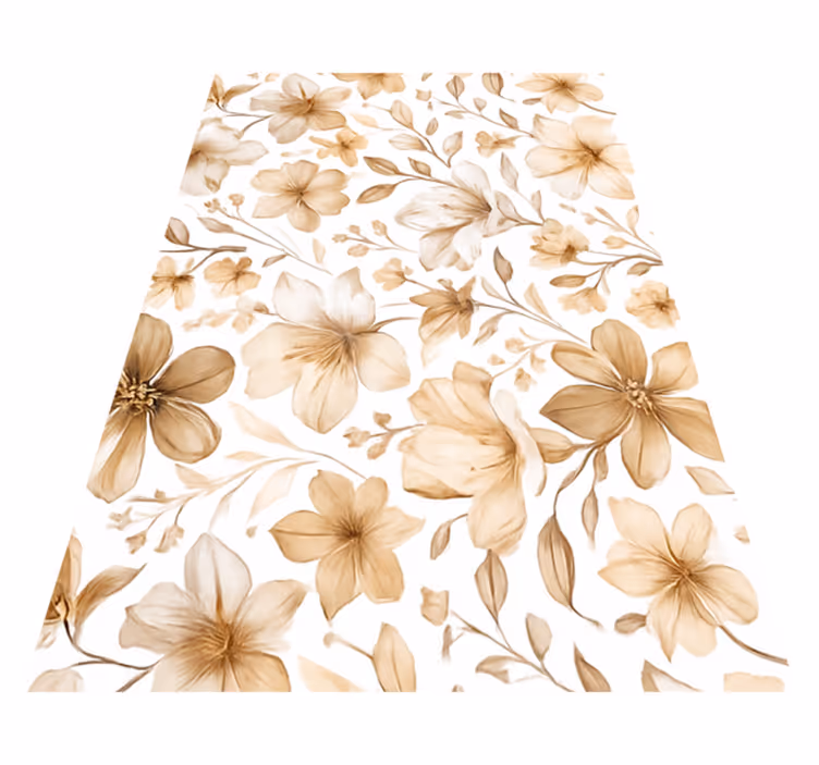 Vinyltæppe til soveværelse med realistisk blomsterdesign - TenStickers