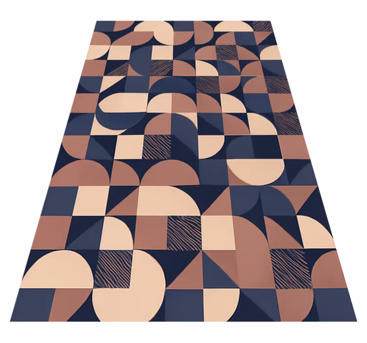 Vinyltæppe til soveværelse abstrakt lilla geometrisk design - TenStickers