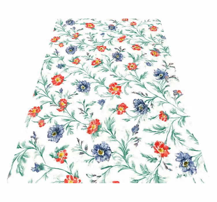 Vinyltæppe til soveværelse med retro blomsterdesign - TenStickers