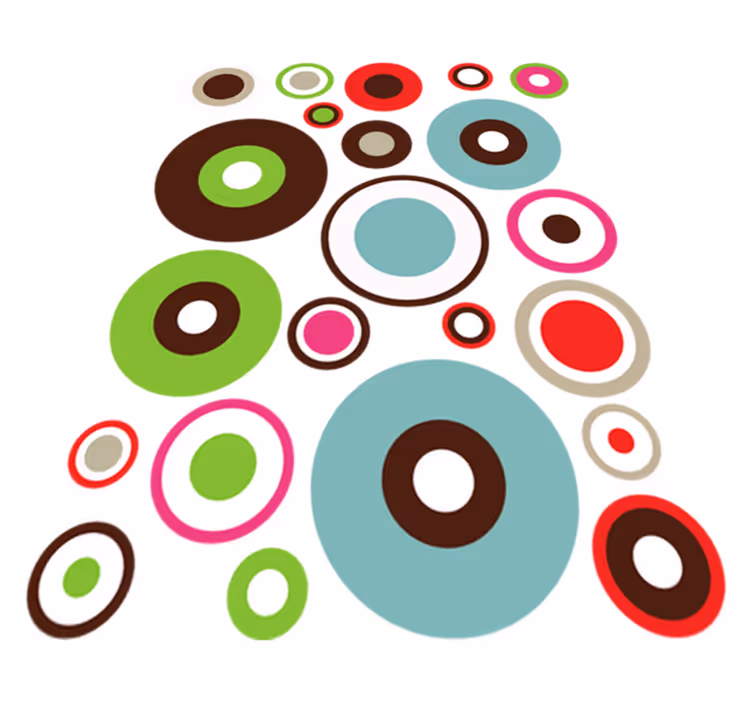 Geometriske vinyl tæppe simple geometriske cirkler - TenStickers