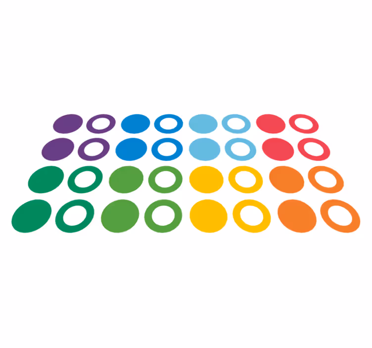 Geometriske vinyl tæppe regnbuefarvede cirkler - TenStickers