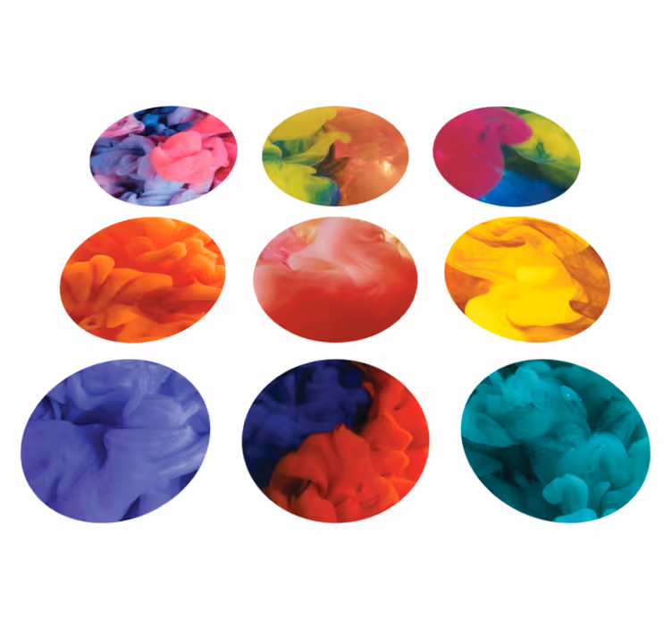Geometriske vinyl tæppe med farvede røgklistermærker - TenStickers