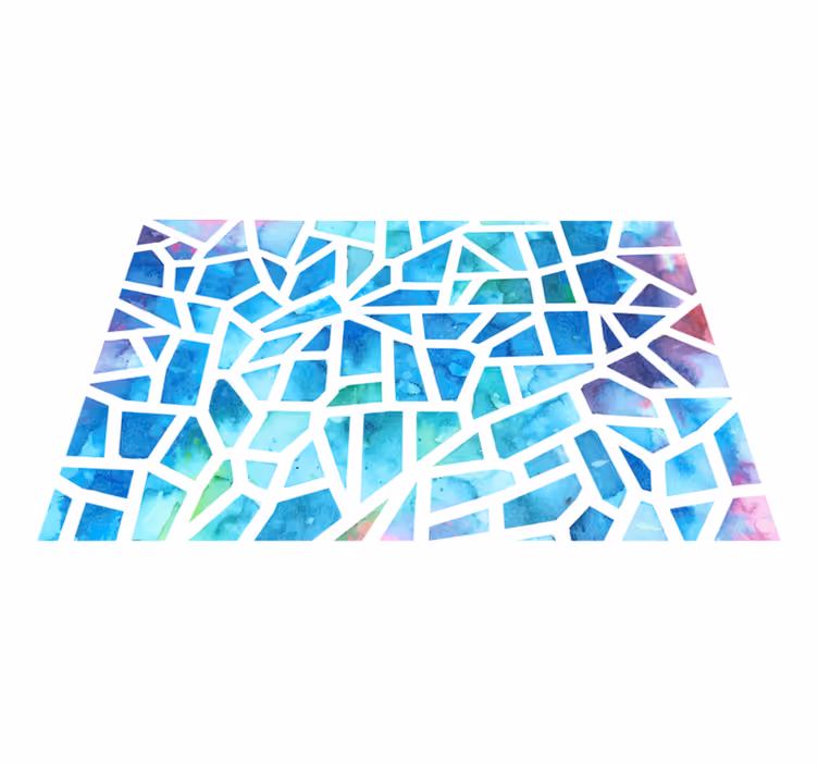 Geometriske vinyl tæppe akvarel trekant glas mosaik - TenStickers