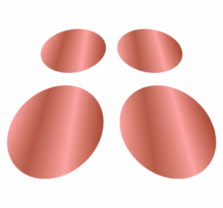 Geometriske vinyl tæppe i roseguld prikker - TenStickers
