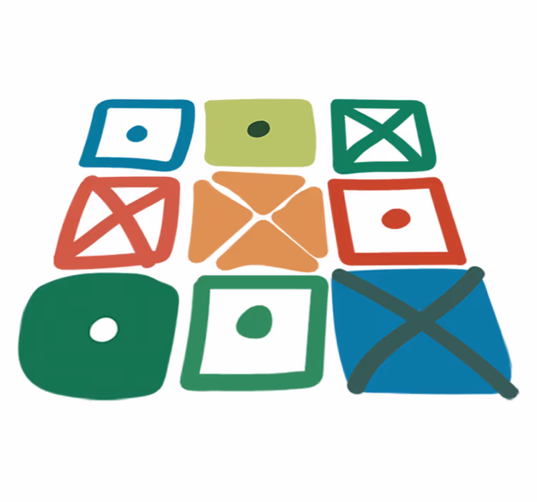 Geometriske vinyl tæppe med forskelligt firkantet design - TenStickers