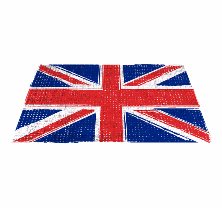 Geometriske vinyl tæppe med uk grunge flag - TenStickers