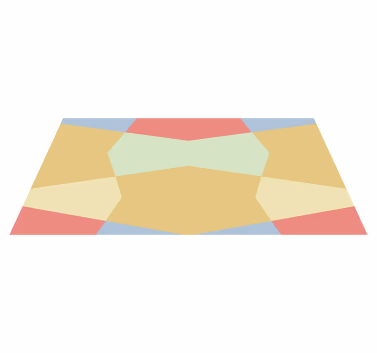 Geometriske vinyl tæppe i pastelfarvede blokke - TenStickers