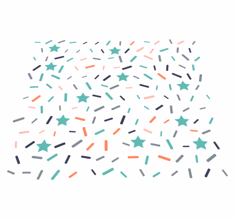 Geometriske vinyl tæppe stjerner og glimmer konfetti - TenStickers