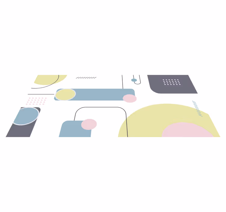 Geometriske vinyl tæppe med pastel geometrisk baggrund - TenStickers