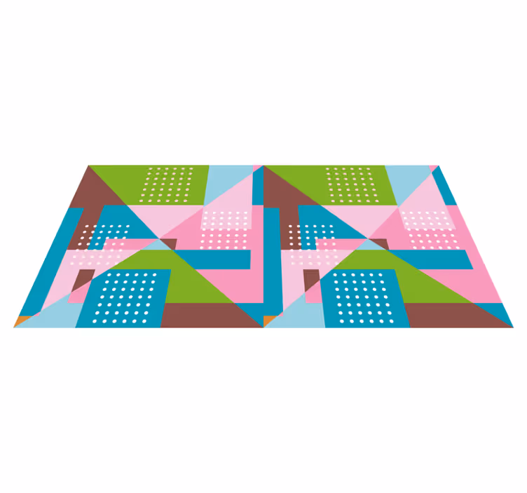 Geometriske vinyl tæppe i pastel geometrisk mønster - TenStickers