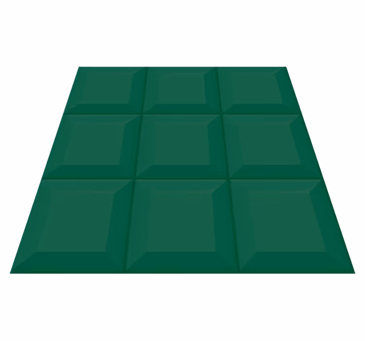 Geometriske vinyl tæppe grønne 3d fliser - TenStickers