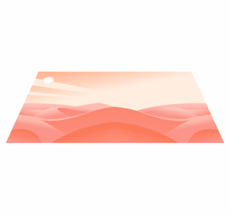 Geometriske vinyl tæppe pink ørken - TenStickers