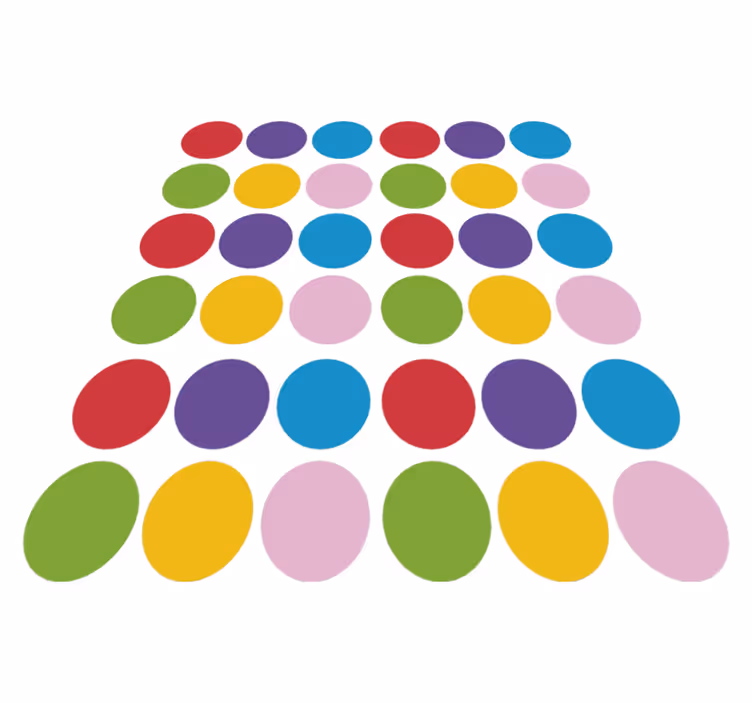 Geometriske vinyl tæppe farverigt cirkelmønster - TenStickers