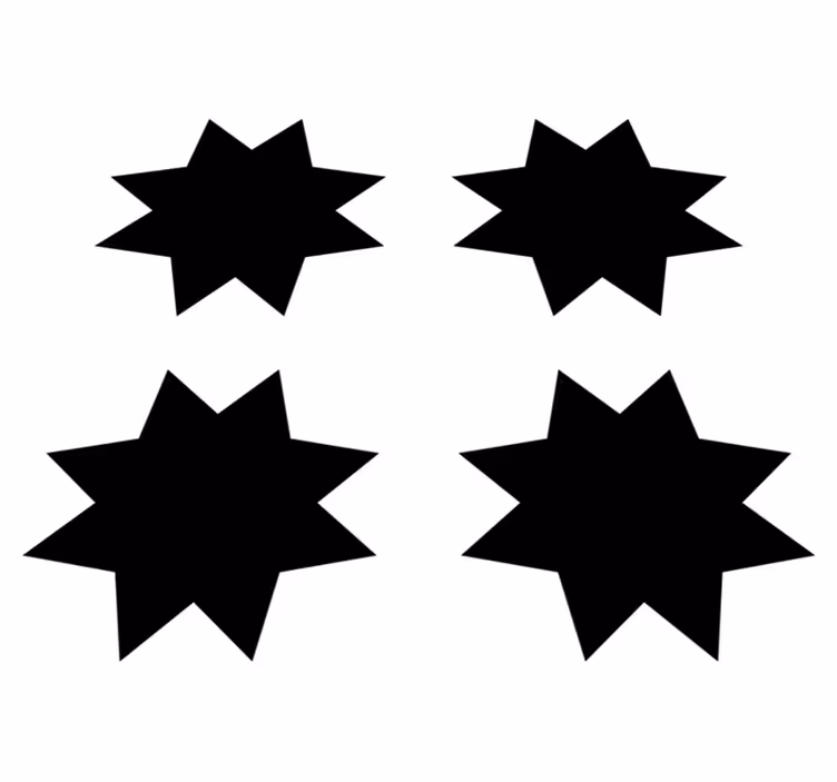 Geometriske vinyl tæppe med sorte stjerneformer - TenStickers