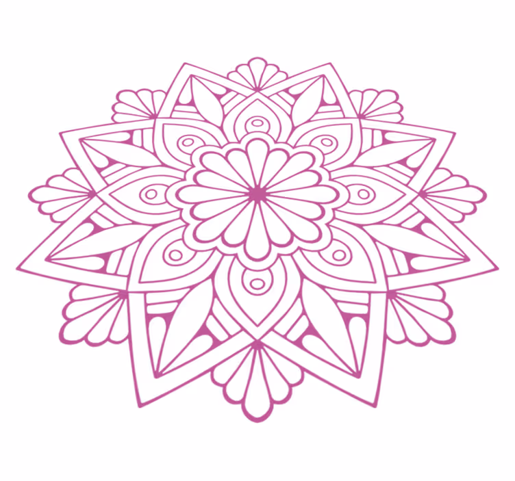 Geometriske vinyl tæppe med detaljeret botanisk element - TenStickers