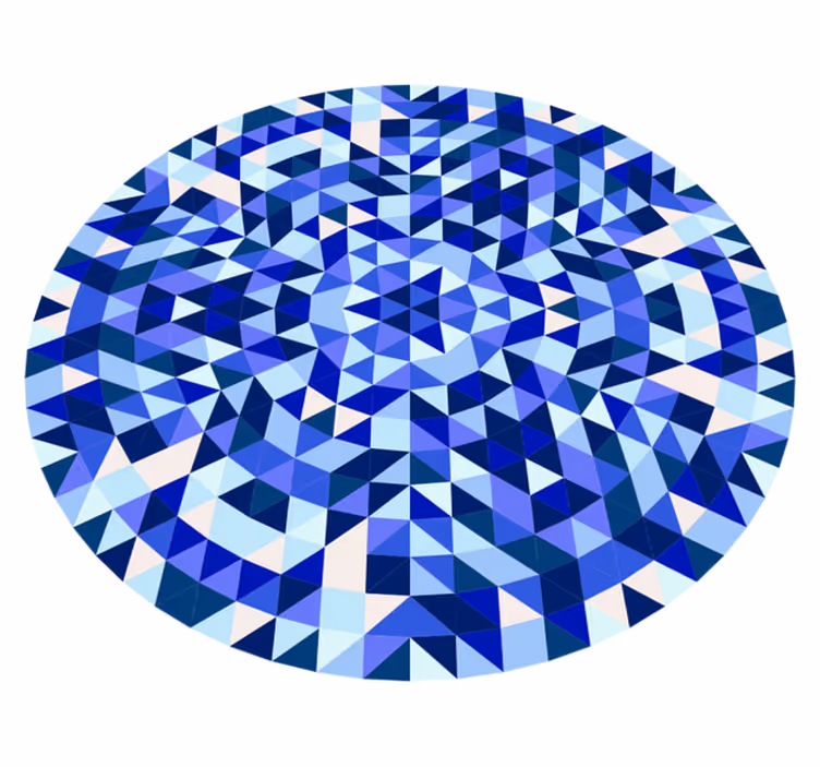 Geometriske vinyl tæppe cirkulært blåt mønster - TenStickers