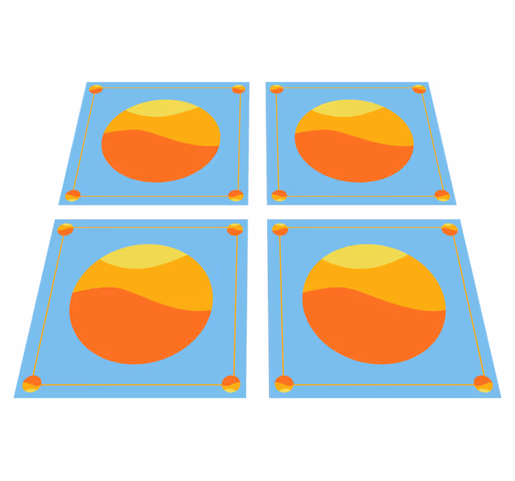 Geometriske vinyl tæppe farverige geometriske cirkler - TenStickers