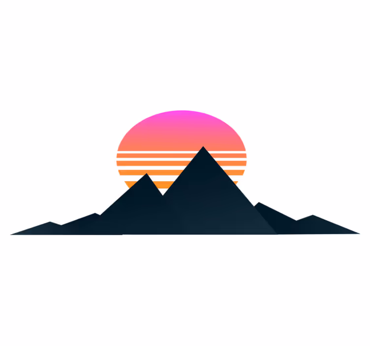 Geometriske vinyl tæppe bjergsolnedgang - TenStickers