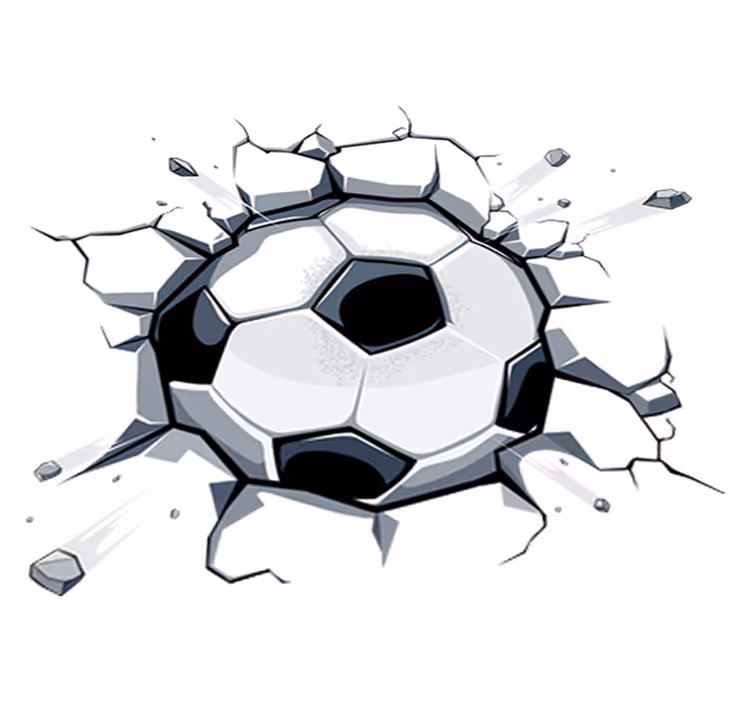 Tæppe til børneværelse 3d fodbold bold - TenStickers