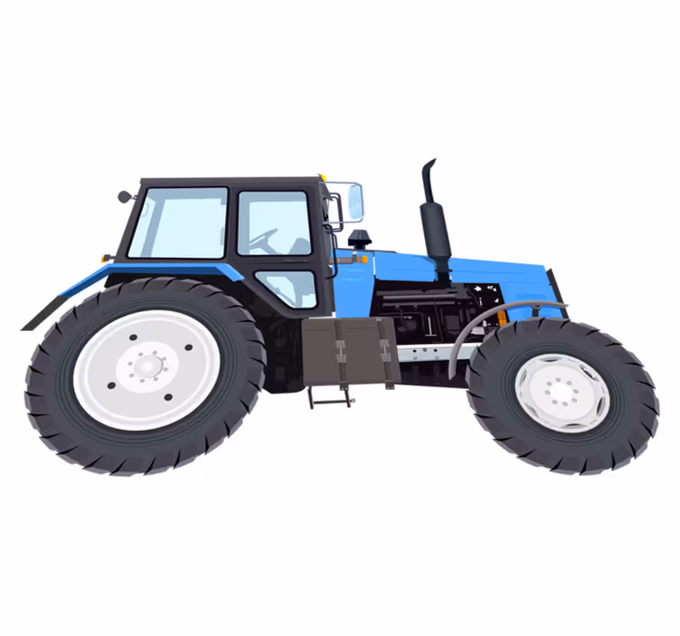 Tæppe til børneværelse blå moderne traktor - TenStickers