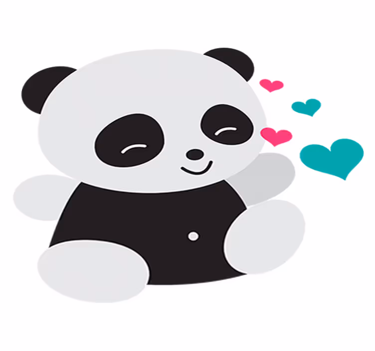 Tæppe til børneværelse med sød panda bjørn - TenStickers