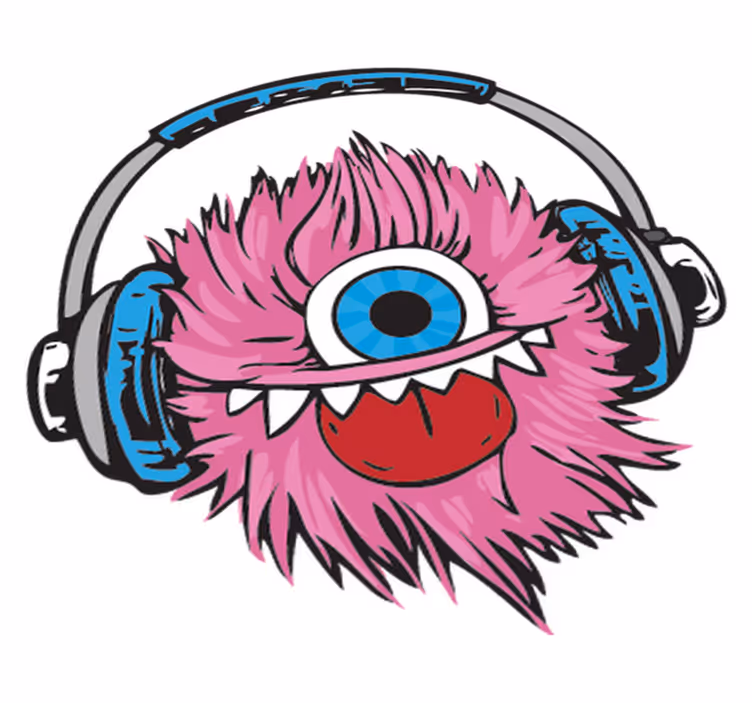 Tæppe til børneværelse i pink hård monsterdesign - TenStickers