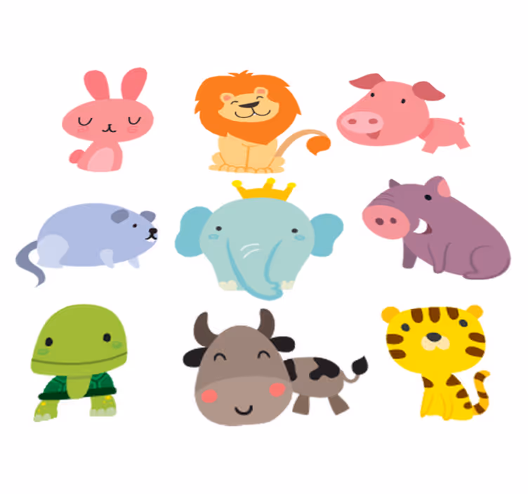Tæppe til børneværelse med dyrestickers - TenStickers