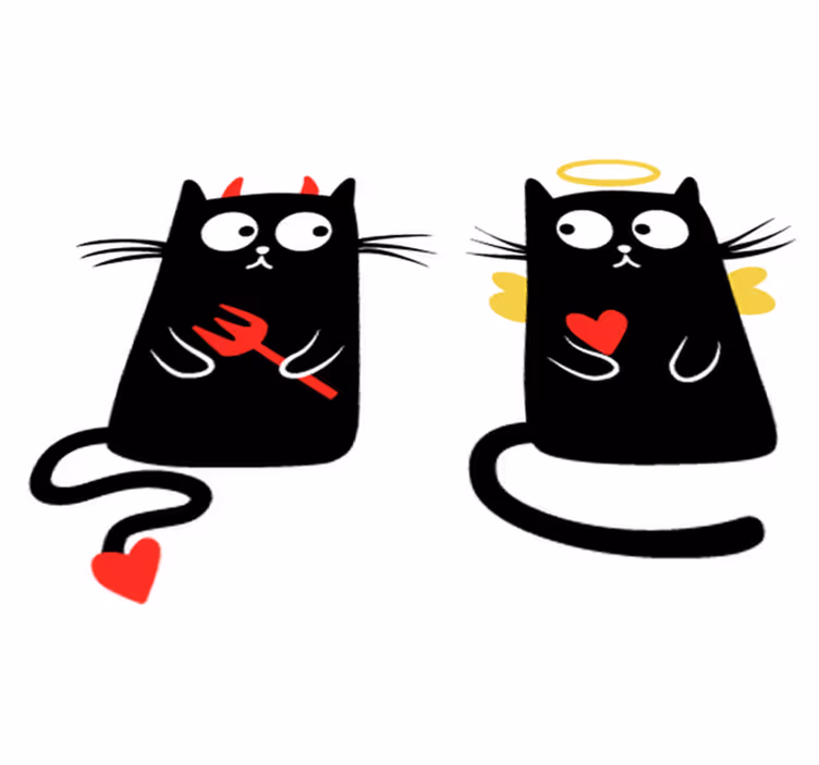 Tæppe til børneværelse gode og dårlige katte - TenStickers