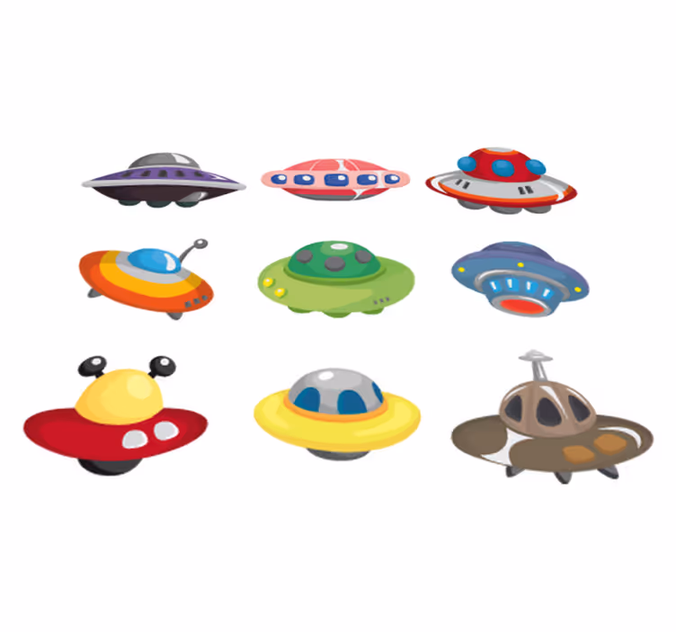Tæppe til børneværelse med rumskibe stickers - TenStickers