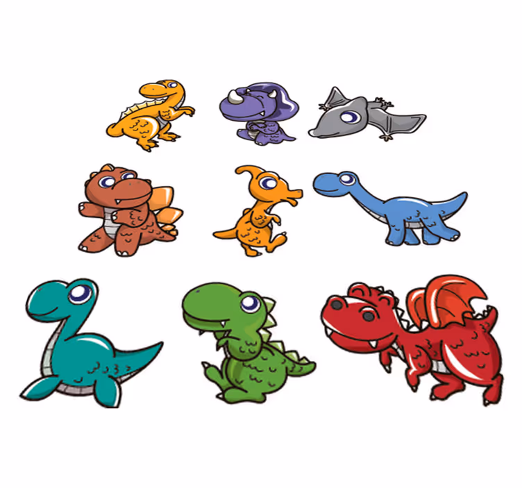 Tæppe til børneværelse med baby dinosaurer stickers - TenStickers