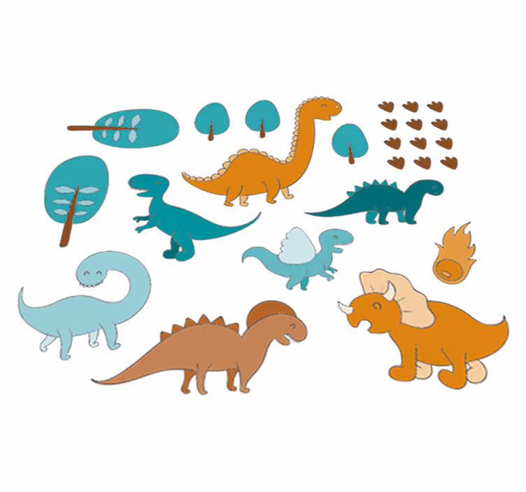 Tæppe til børneværelse med dinosaurer tema - TenStickers