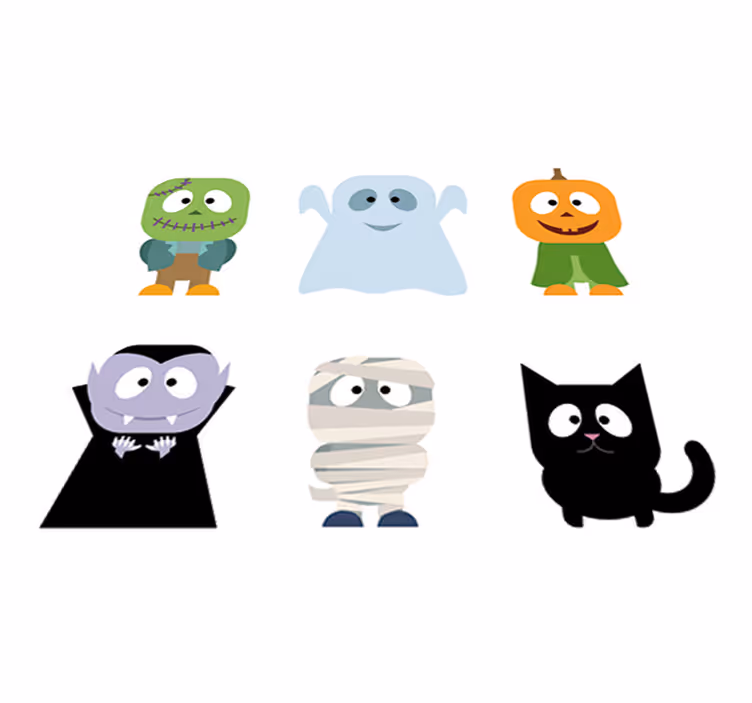 Tæppe til børneværelse med halloween monstre - TenStickers
