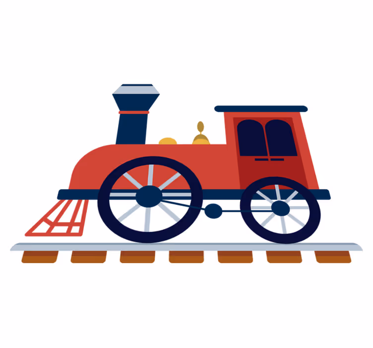 Tæppe til børneværelse gammel rød tog - TenStickers