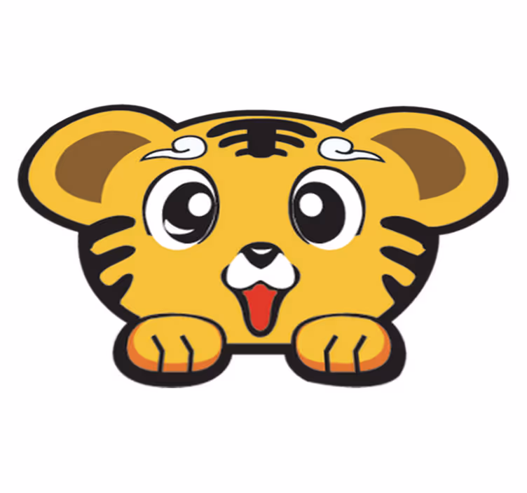Tæppe til børneværelse med glad tiger - TenStickers
