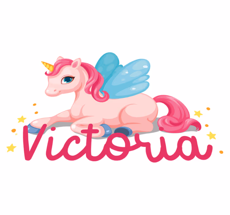 Tæppe til børneværelse med sjov pink glad unicorn - TenStickers