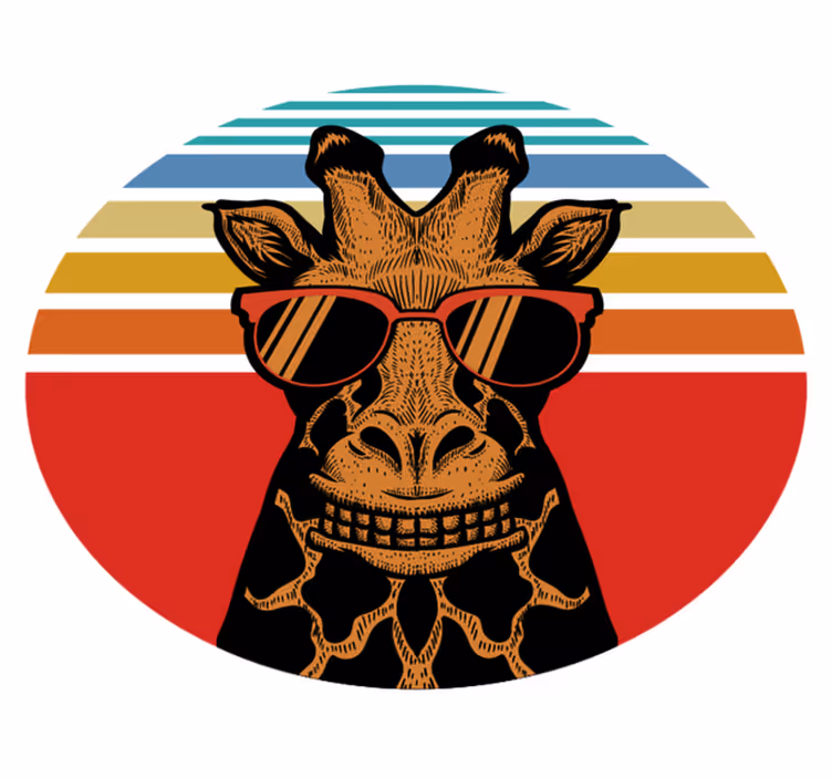 Vinyltæppe til soveværelse med hipstergiraffe - TenStickers