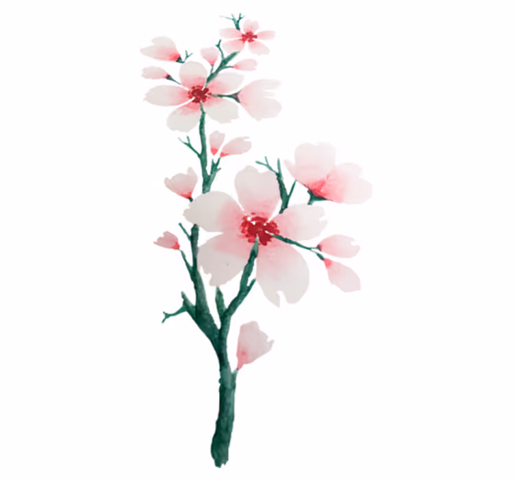 Vinyltæppe til soveværelse med søde hvide blomster - TenStickers